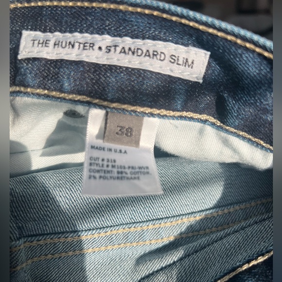 S.M.N. Men’s Straight Jeans Hunter in Waver Size 38 Whiskering Dark Denim - Picture 11 of 13